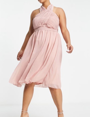 Rochie midi Little Mistress, roz