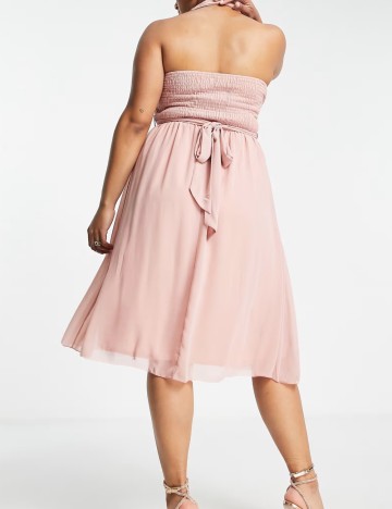 Rochie midi Little Mistress, roz