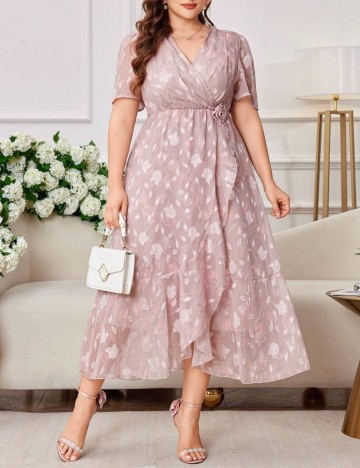 Rochie maxi Shein Curve+, mix culori