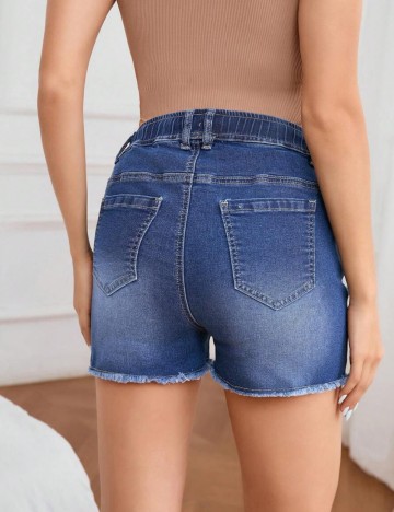 Pantaloni scurți de blugi Shein, albastru