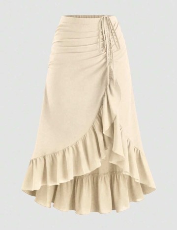 Fustă maxi Shein Curve+, crem