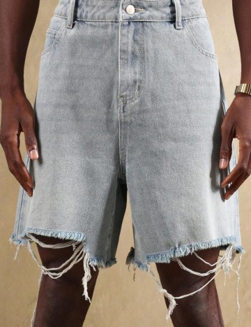 Pantaloni scurți de blugi Shein SUMMON, albastru