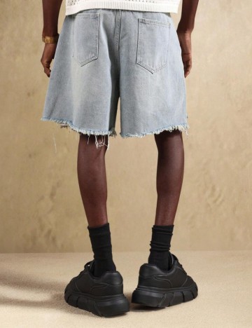 Pantaloni scurți de blugi Shein SUMMON, albastru