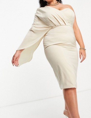 Rochie midi Lavish Alice, crem