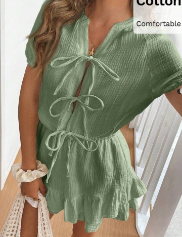 Rochie tip salopetă Shein, verde