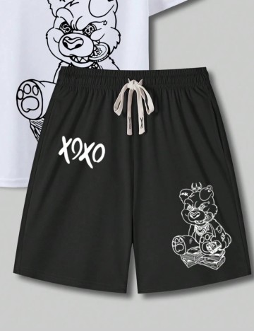 Pantaloni scurți Shein MANFINITY, negru