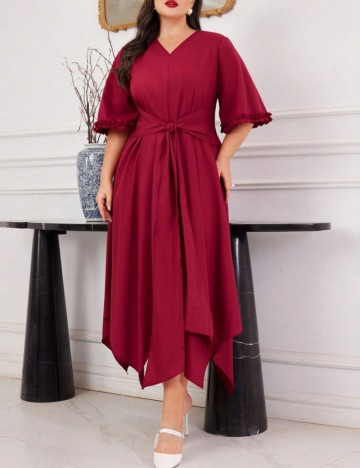 Rochie midi Shein Curve+, vișiniu