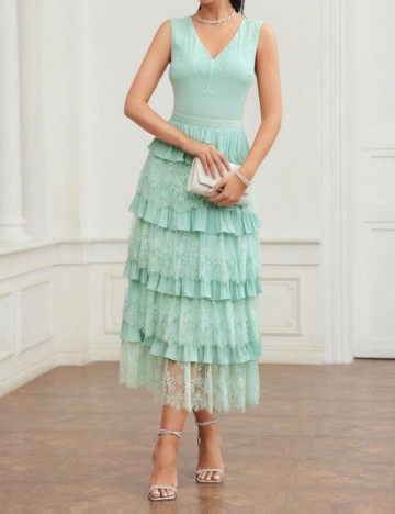 Rochie midi Shein MOTF, turcoaz