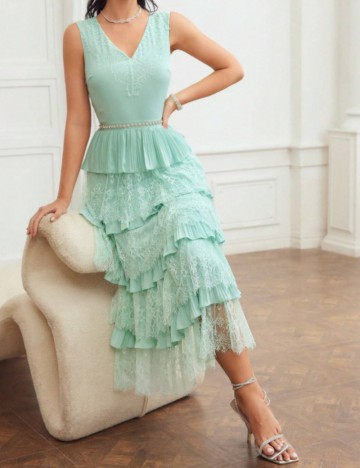 Rochie midi Shein MOTF, turcoaz