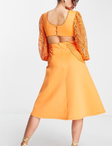 Rochie midi ASOS, portocaliu