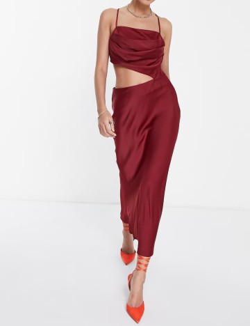 Rochie midi ASOS, vișiniu