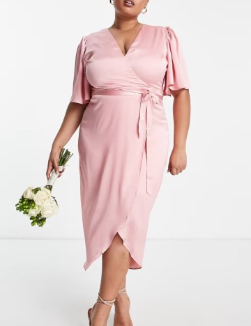 Rochie midi Liquorish, roz