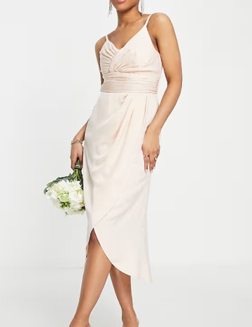 Rochie midi Little Mistress, crem