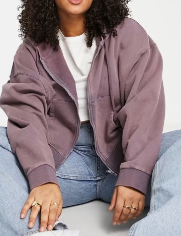 Hanorac Cu Fermoar ASOS, mov