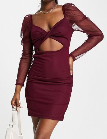 Rochie mini Rebellious, vișiniu