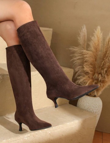 Cizme cu toc Shein, maro