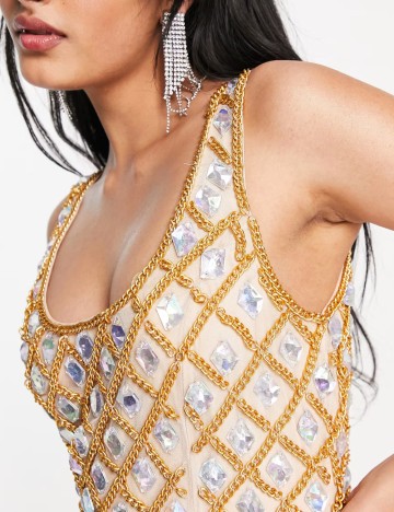 Rochie de ocazie ASOS, bej