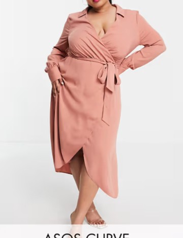 Rochie midi ASOS, cărămiziu