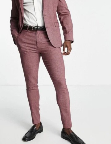 Pantaloni de costum ASOS, vișiniu