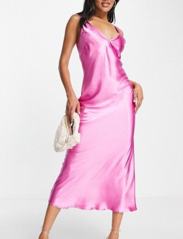 Rochie midi Flounce, roz