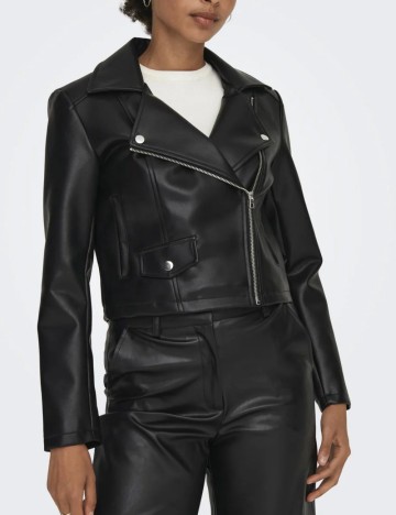 Geacă Imitație Piele Jdy, negru