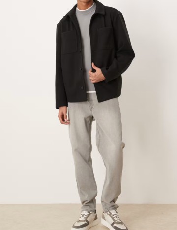 Palton scurt ASOS, negru