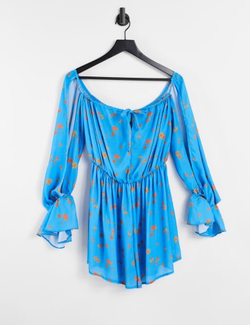 Salopetă scurtă ASOS, albastru