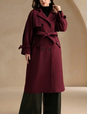 Palton Shein Curve+, vișiniu