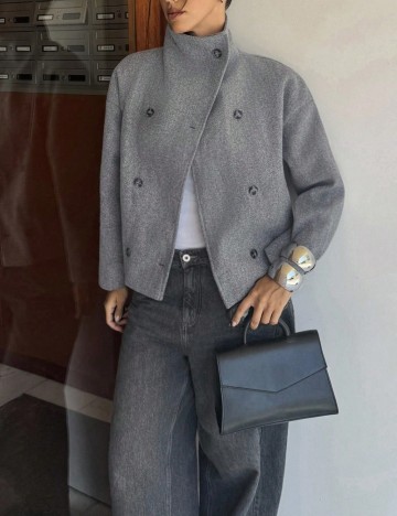 Palton scurt Shein, gri