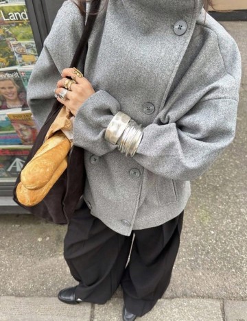 Palton scurt Shein, gri