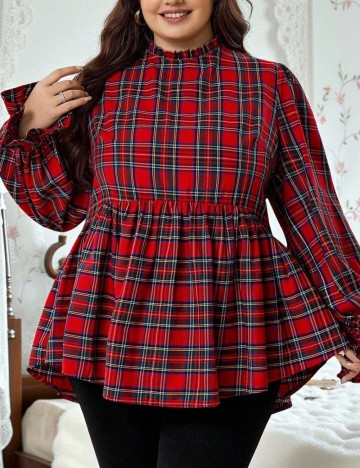 Cămașă Shein Curve+, roșu