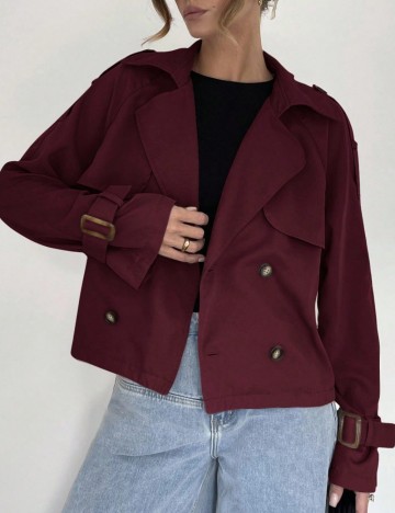 Trench scurt Shein, vișiniu