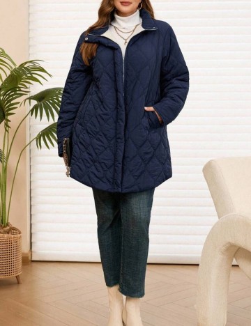 Geacă Shein Curve+, albastru