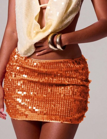 Fustă mini Shein MUSERA, portocaliu