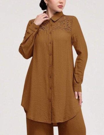 Cămașă Shein, maro