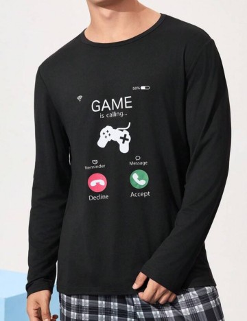 Bluză de pijama Shein, negru