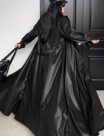 Trench Shein Curve+, negru