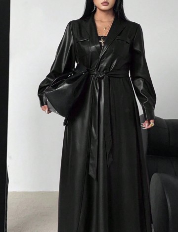 Trench Shein Curve+, negru