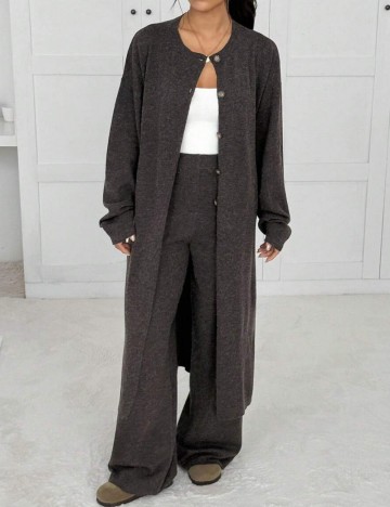 Cardigan lung Shein, maro