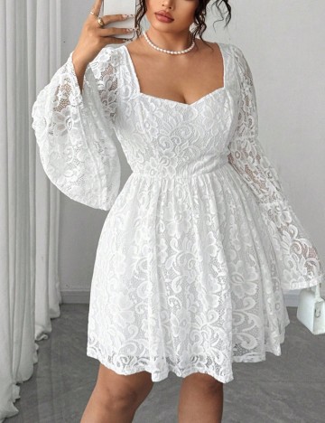 Rochie mini Shein Curve+, alb