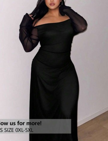 Rochie maxi Shein Curve+, negru