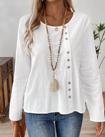 Cămașă Shein Emery Rose, alb