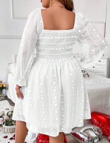 Rochie midi Shein Curve+, alb