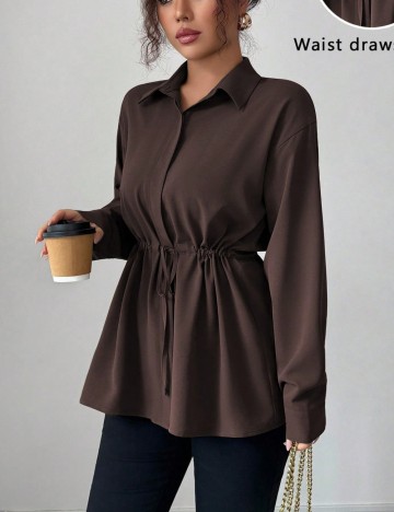 Cămașă Shein, maro