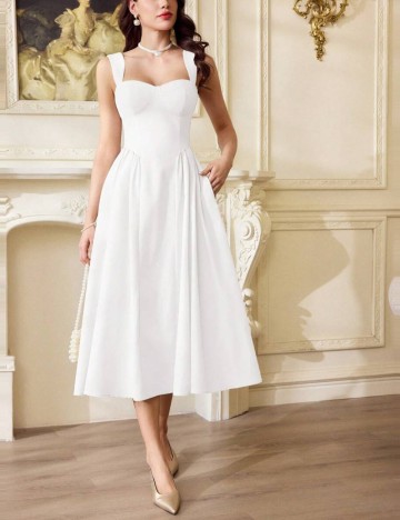 Rochie midi Shein, alb