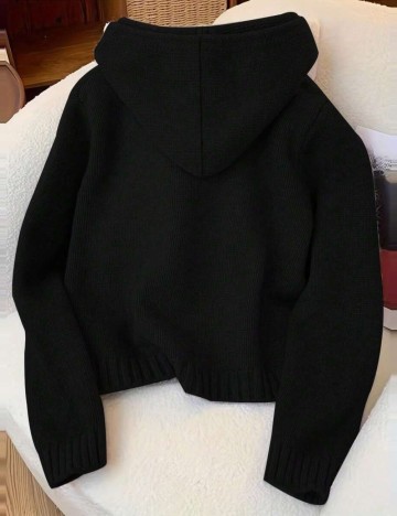 Hanorac Cu Fermoar Shein, negru