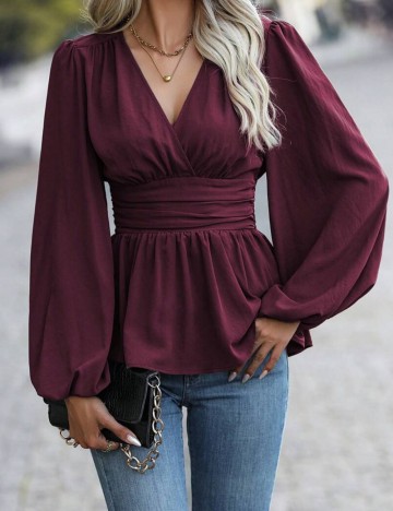 Cămașă Shein, vișiniu