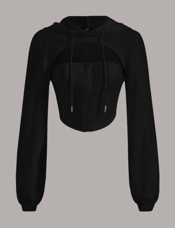 Bluză cu fermoar Shein, negru