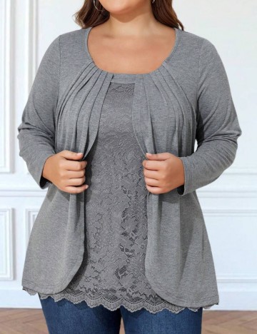 Bluză Shein Curve+, gri