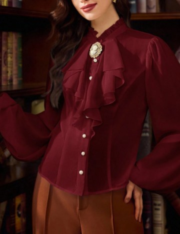 Cămașă Shein, vișiniu